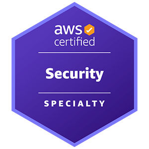 AWS Certified Security Specialty badge.75ad1e505c0241bdb321f4c4d9abc51c0109c54f