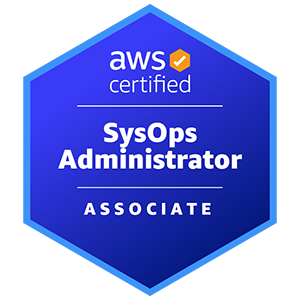 AWS Certified SysOps Administrator Associate badge.c3586b02748654fb588633314dd66a1d6841893b