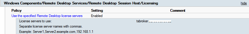 group policy point ts to license server