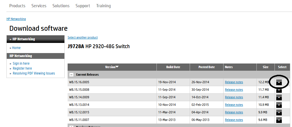 hp procurve upgrade