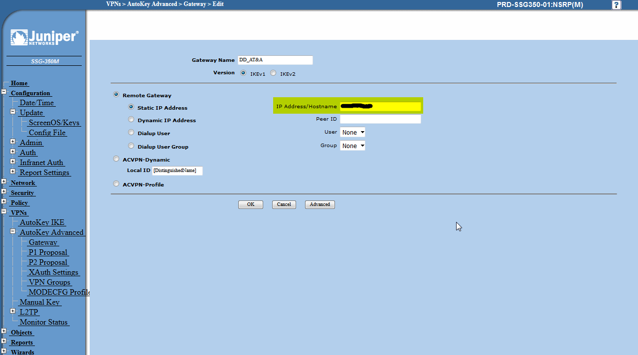juniper site to site vpn