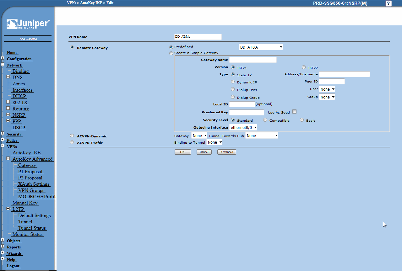 juniper site to site vpn